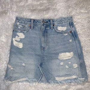 Shirt jean ripped skirt